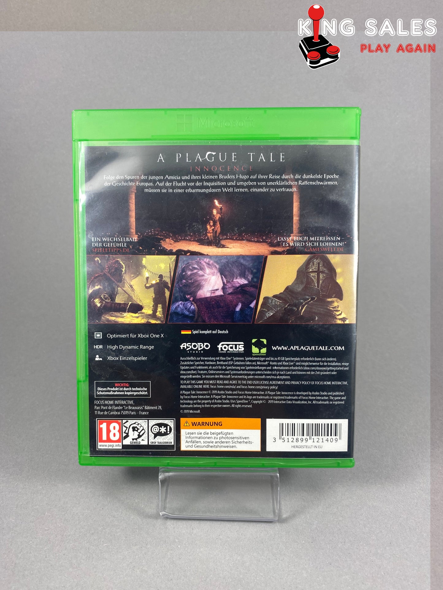 Xbox One Videospiel A Plague Tale Innocence Cover von hinten