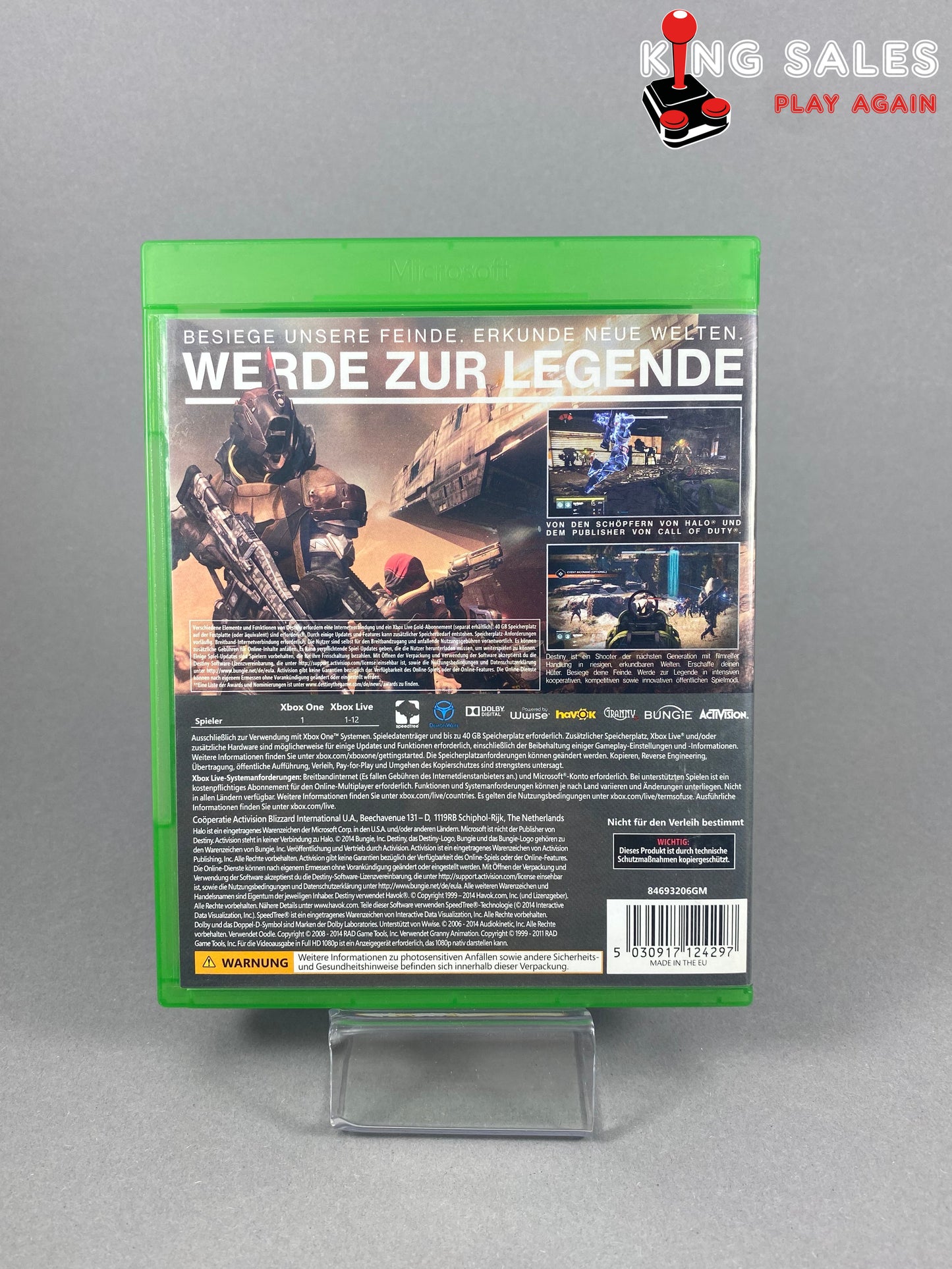 Xbox One Videospiel Destiny Cover von hinten