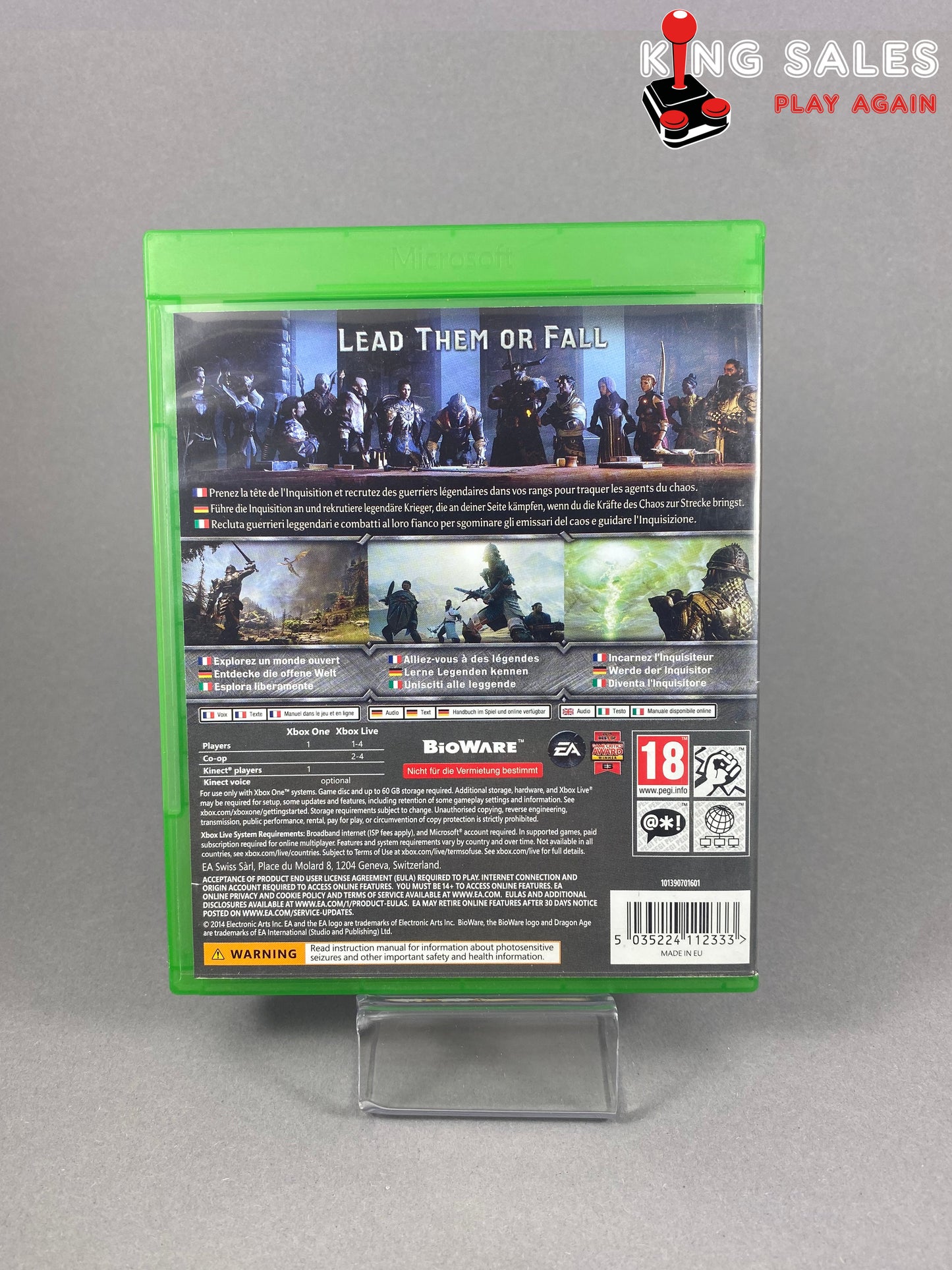 Xbox One Videospiel Dragon Age Inquisition Cover von hinten