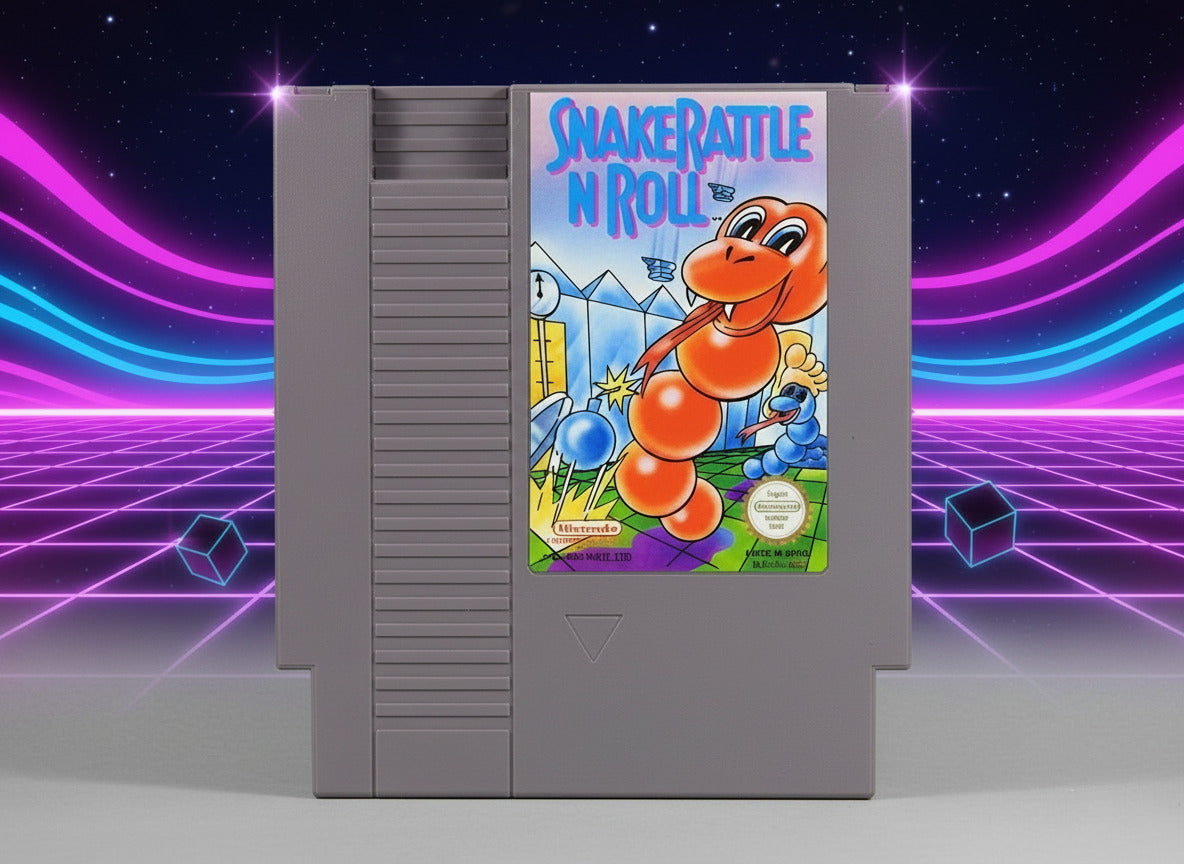 Nintendo NES Videospiel Snake rattle N Roll Modul von vorne
