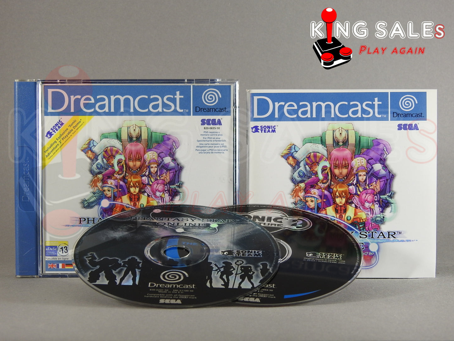 Sega Dreamcast Videospiel Phantasy Star Online Hülle mit Anleitung und Disc