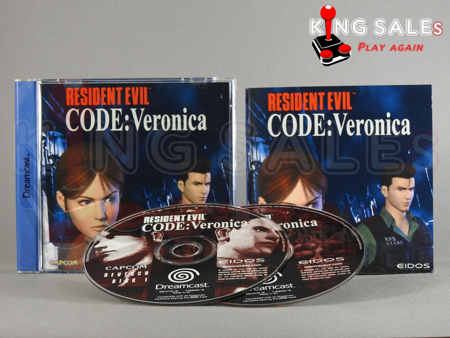 Sega Dreamcast Videospiel Resident Evil Code Veronica Hülle mit Anleitung und Disc