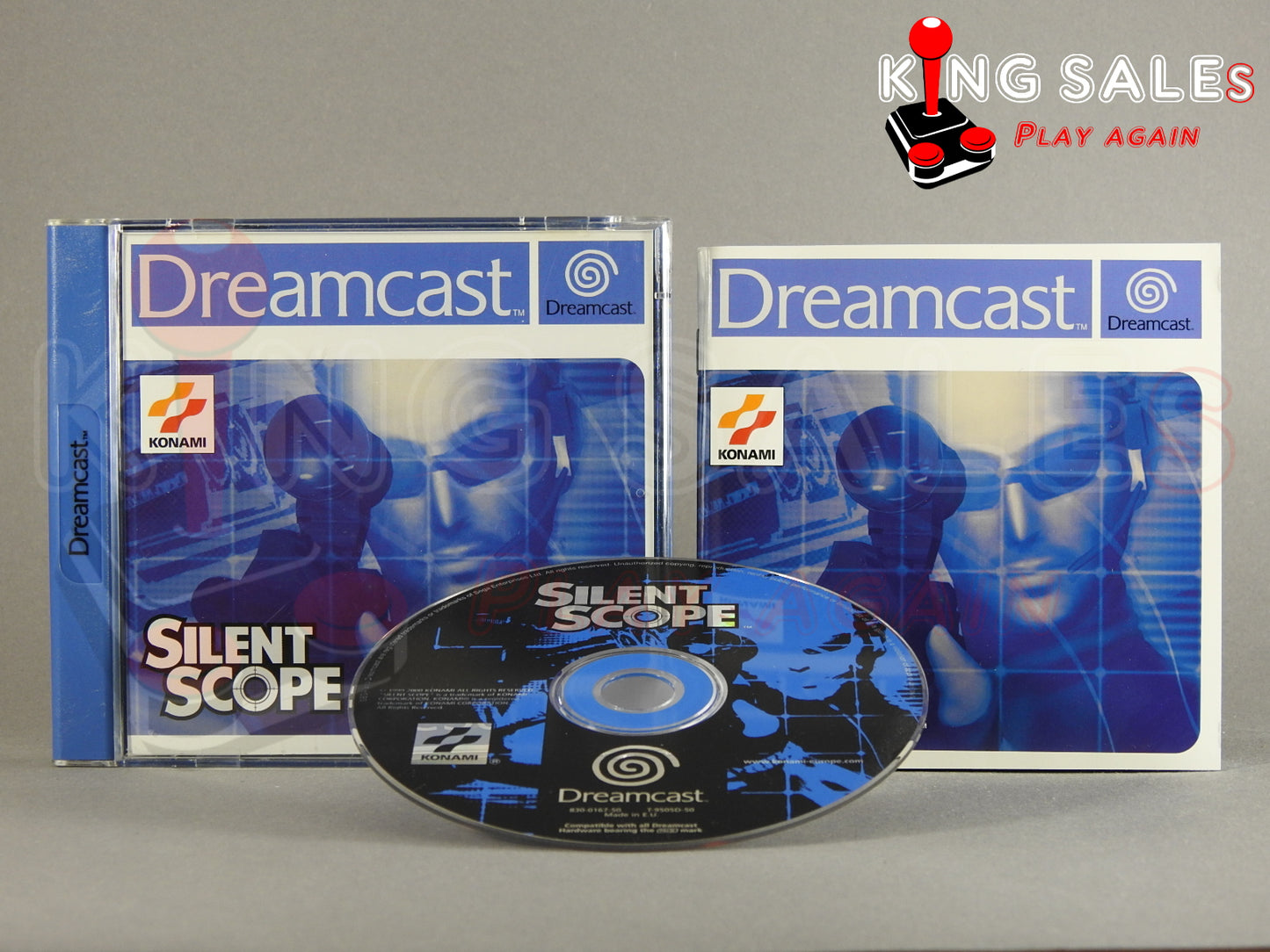 Sega Dreamcast Videospiel Silent Scope Cover Hlle mit Anleitung und Disc