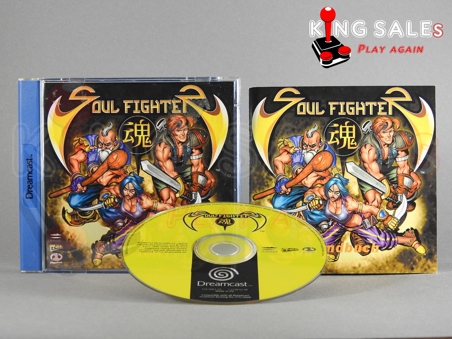 Sega Dreamcast Videospiel Soul Fighter Hülle mit Anleitung und Disc