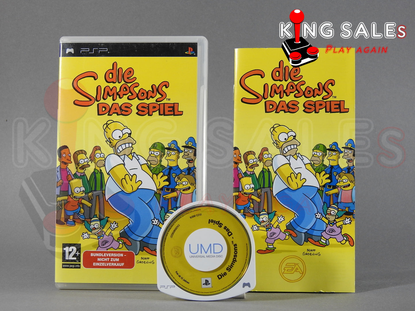 Sony PSP Videospiel Die Simpsons Das Spiel Hülle mit Anleitung und Disc