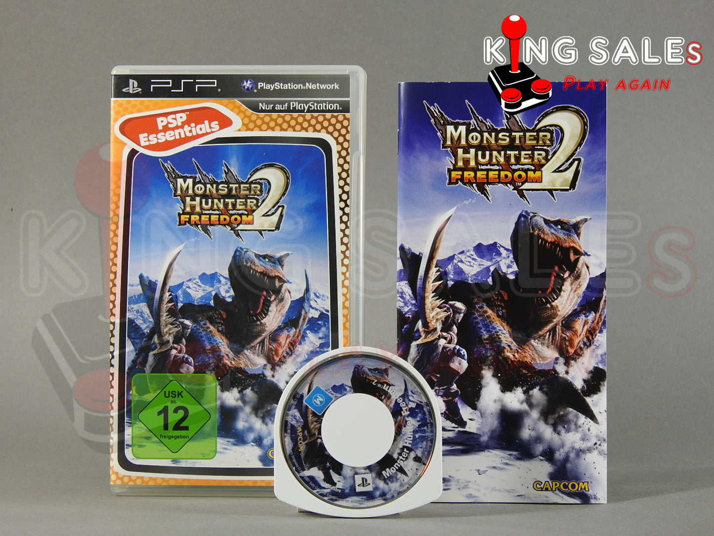 Sony PSP Videospiel Monster Hunter Freedom 2 Hülle mit Anleitung und Disc