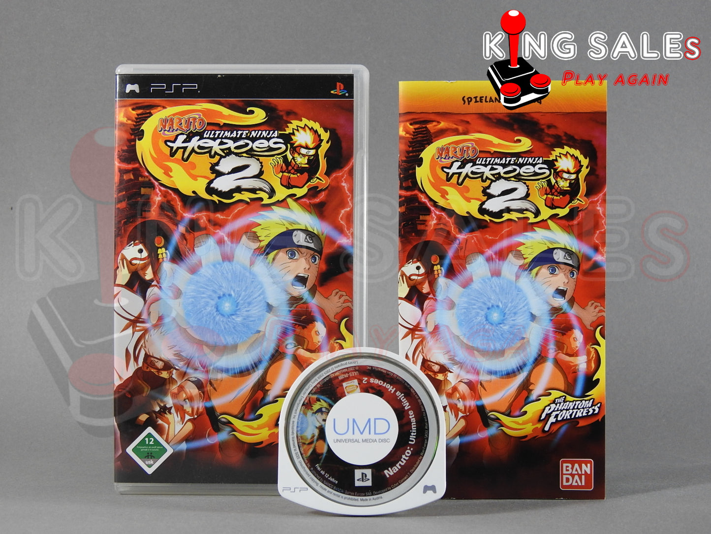 Sony PSP Videospiel Naruto Ultimate Ninja Heroes 2 Hülle mit Anleitung und Disc
