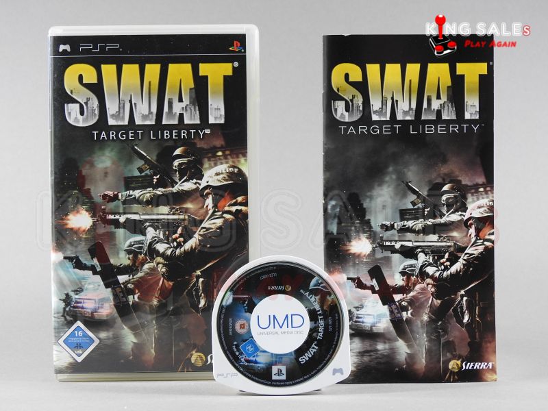 Sony PSP Videospiel SWAT Target Liberty Hülle mit Anleitung und Disc