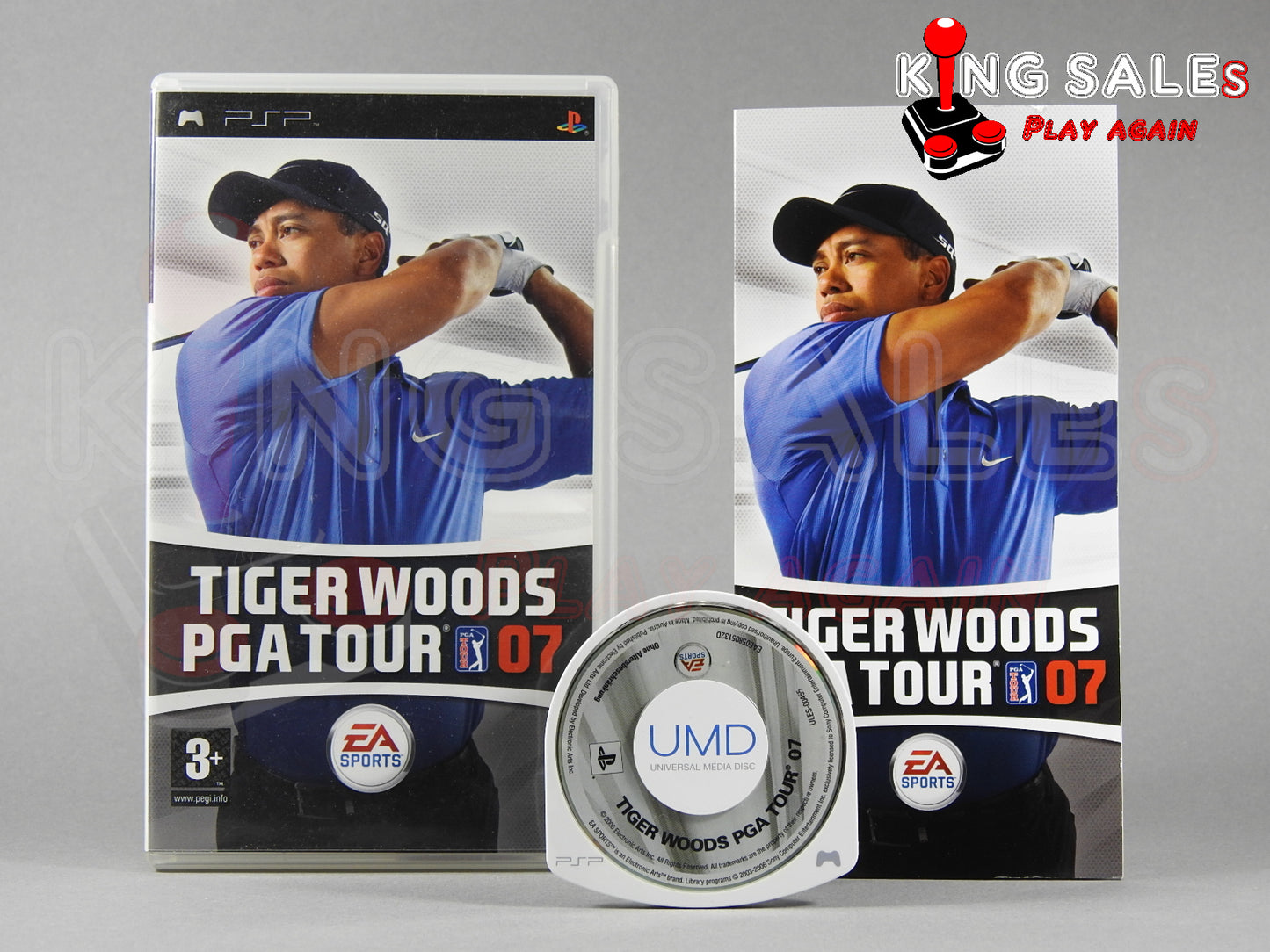 Sony PSP Videospiel Tiger Woods PGA Tour 07 Hülle mit Anleitung und Disc