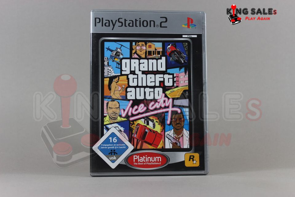 PlayStation 2 Videospiel GTA Vice City Cover von vorne Platinum