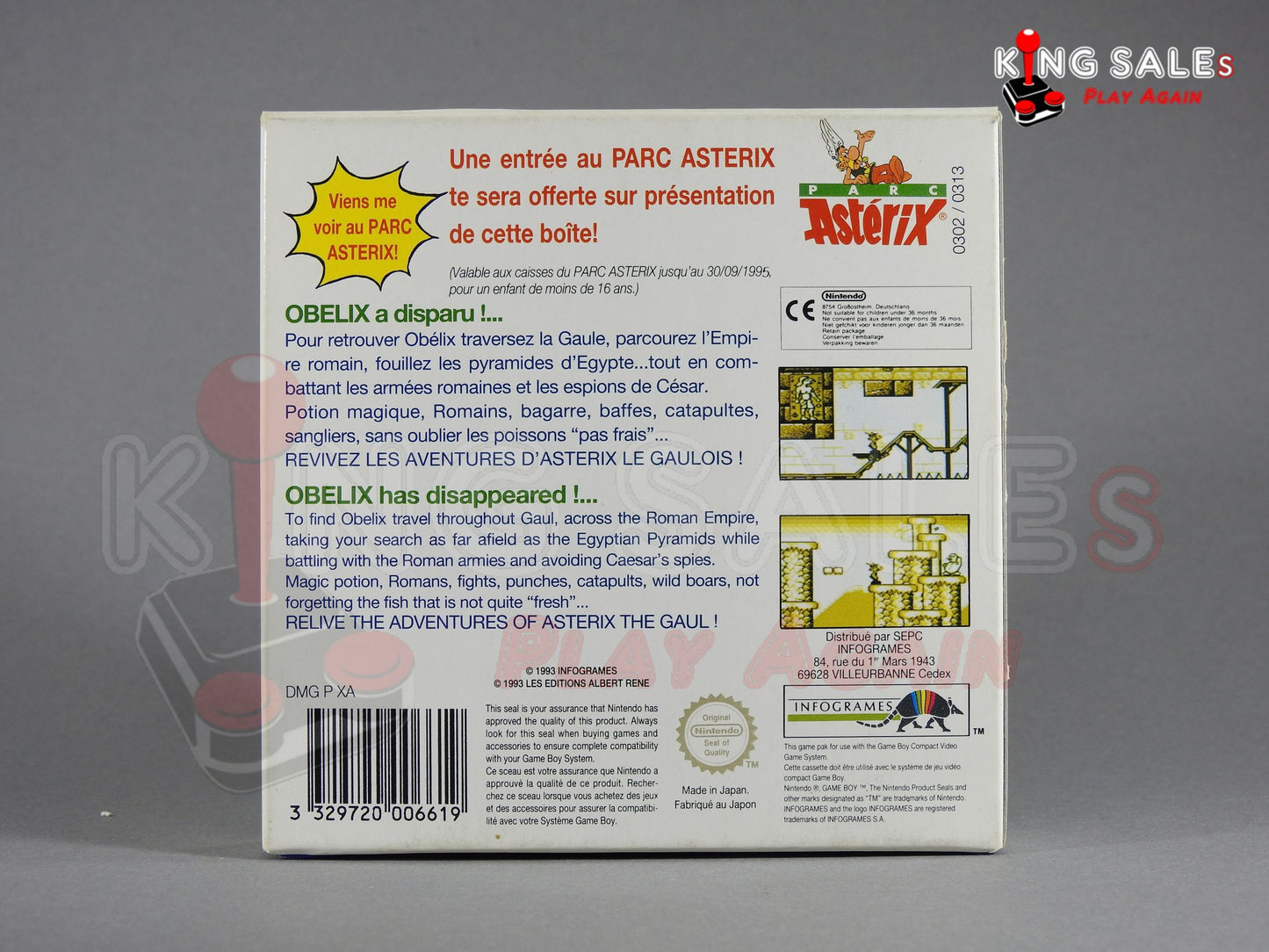Asterix Videospiel für Game Boy in OVP Cover von hinten
