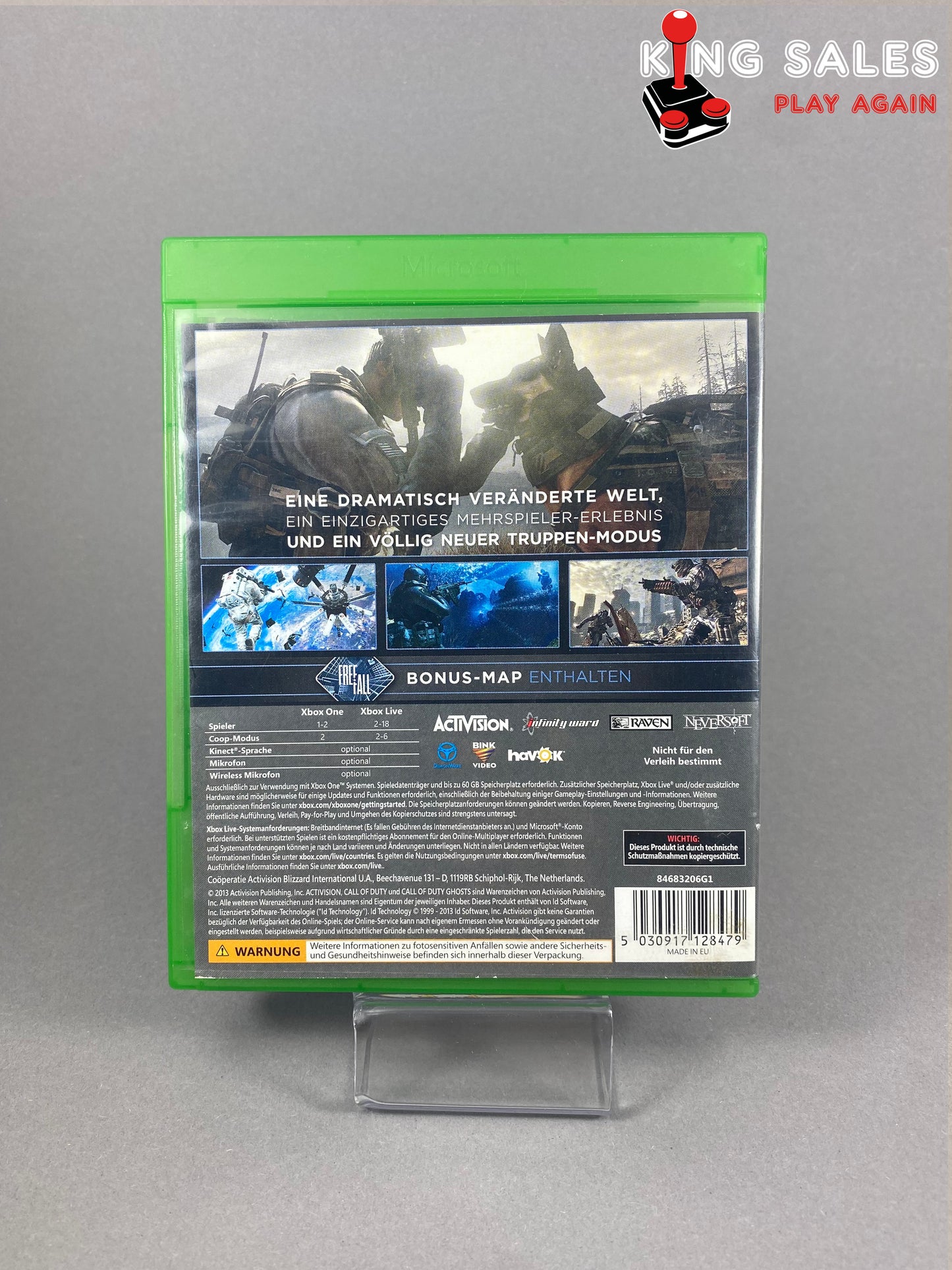 Xbox One Videospiel Call of Duty Ghosts Cover von hinten
