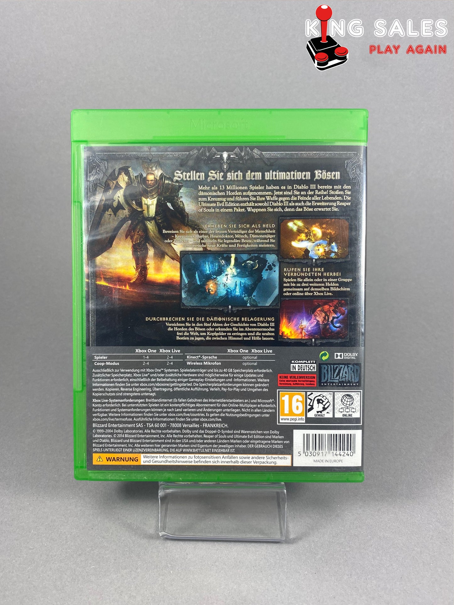 Xbox One Videospiel Diablo 3 Reaper of Souls Ultimate Edition Cover von hinten