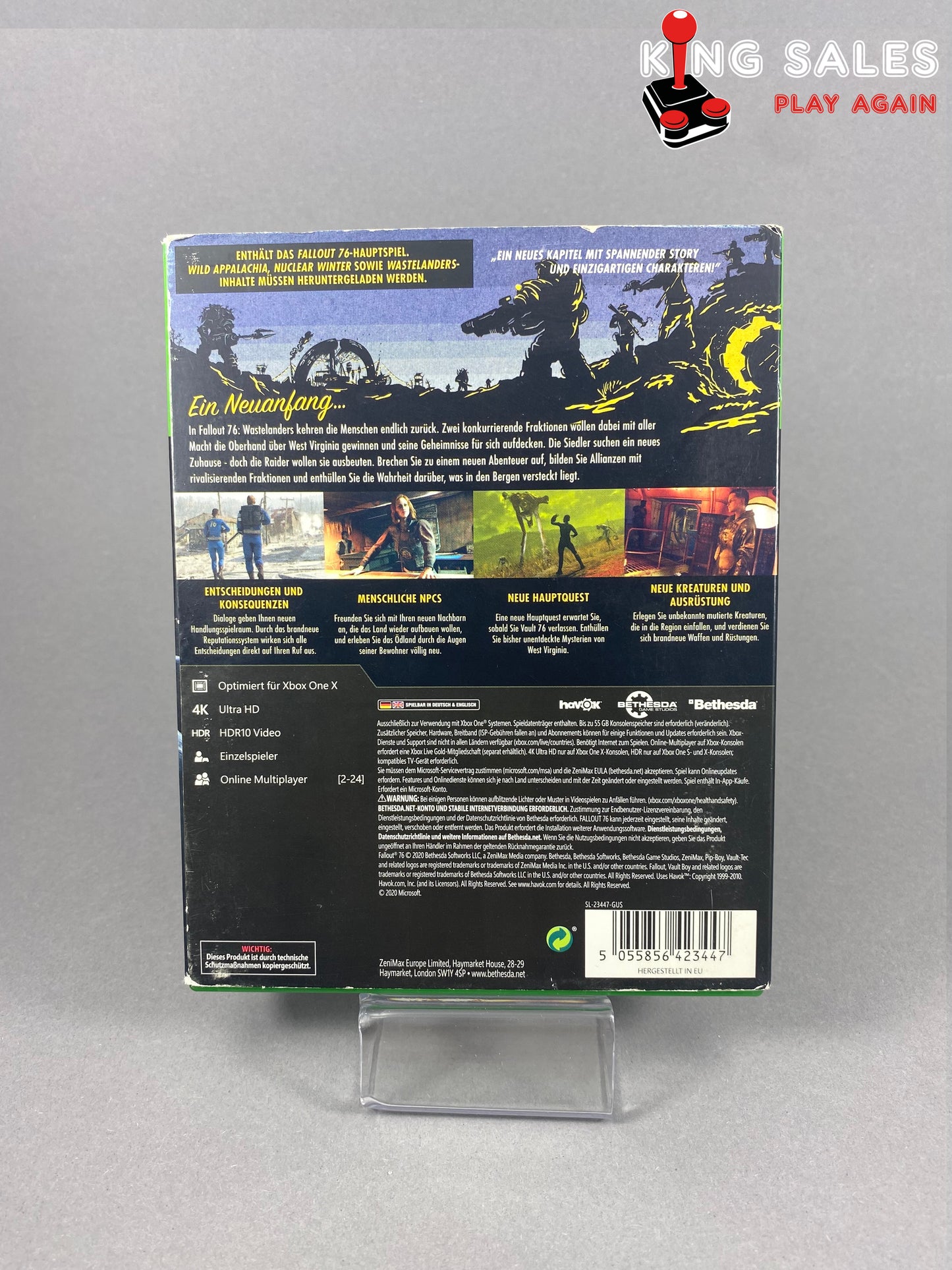 Xbox One Videospiel Fallout 76 Cover von hinten