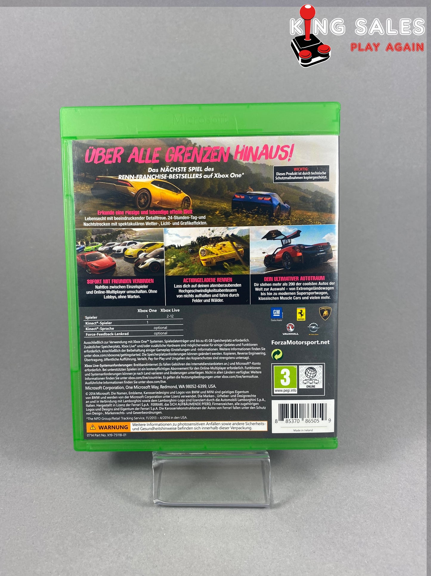 Xbox One Videospiel Forza Horizan 2 Cover von hinten