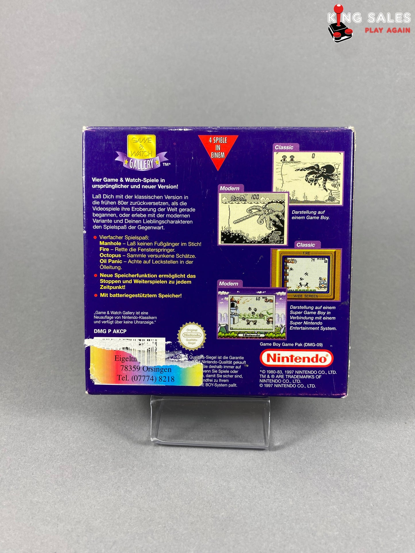 Game Boy Videospiel Game & Watch Gallery in OVP von hinten