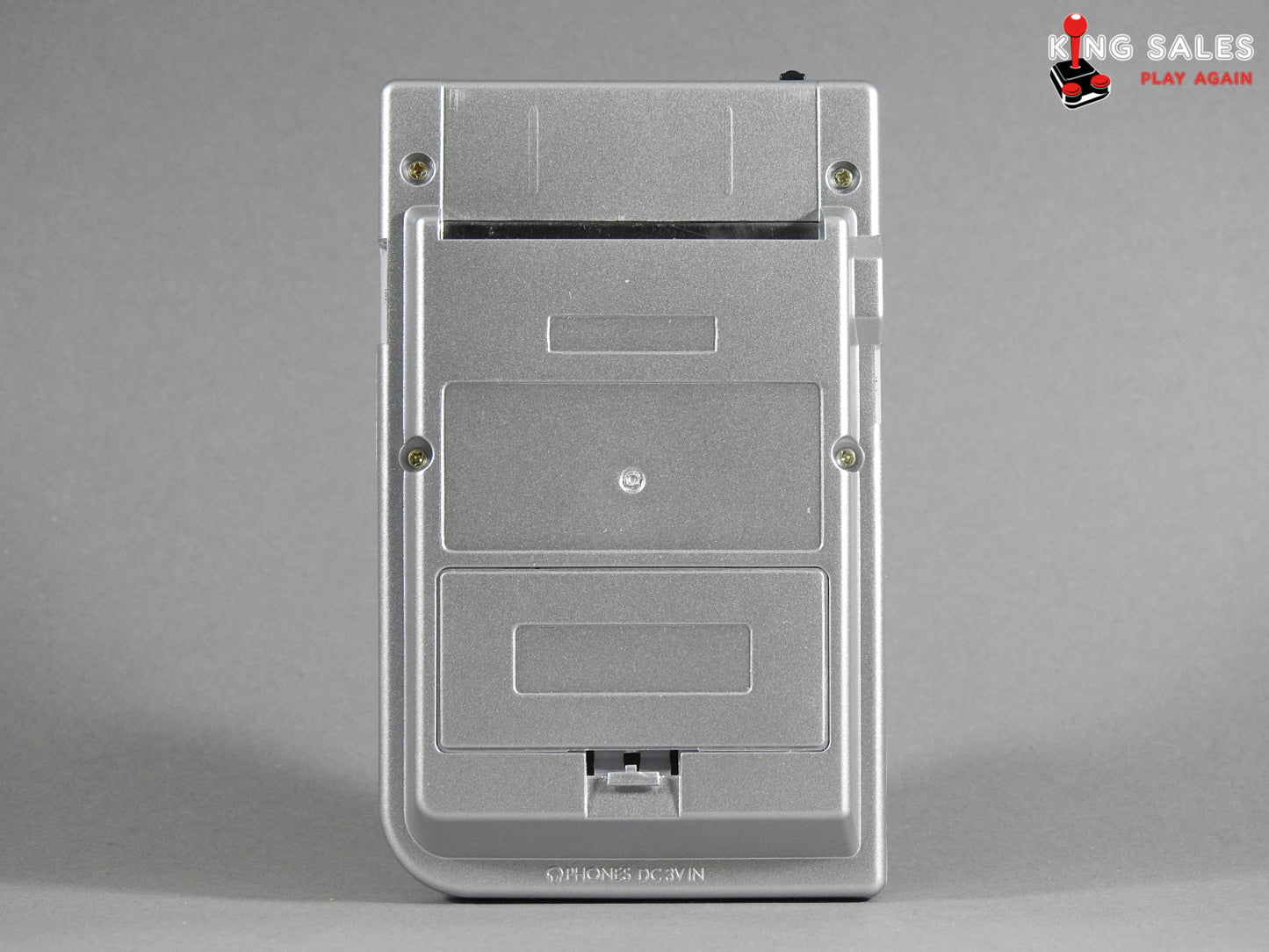 Game Boy Pocket Videospiel Konsole silber von hinten