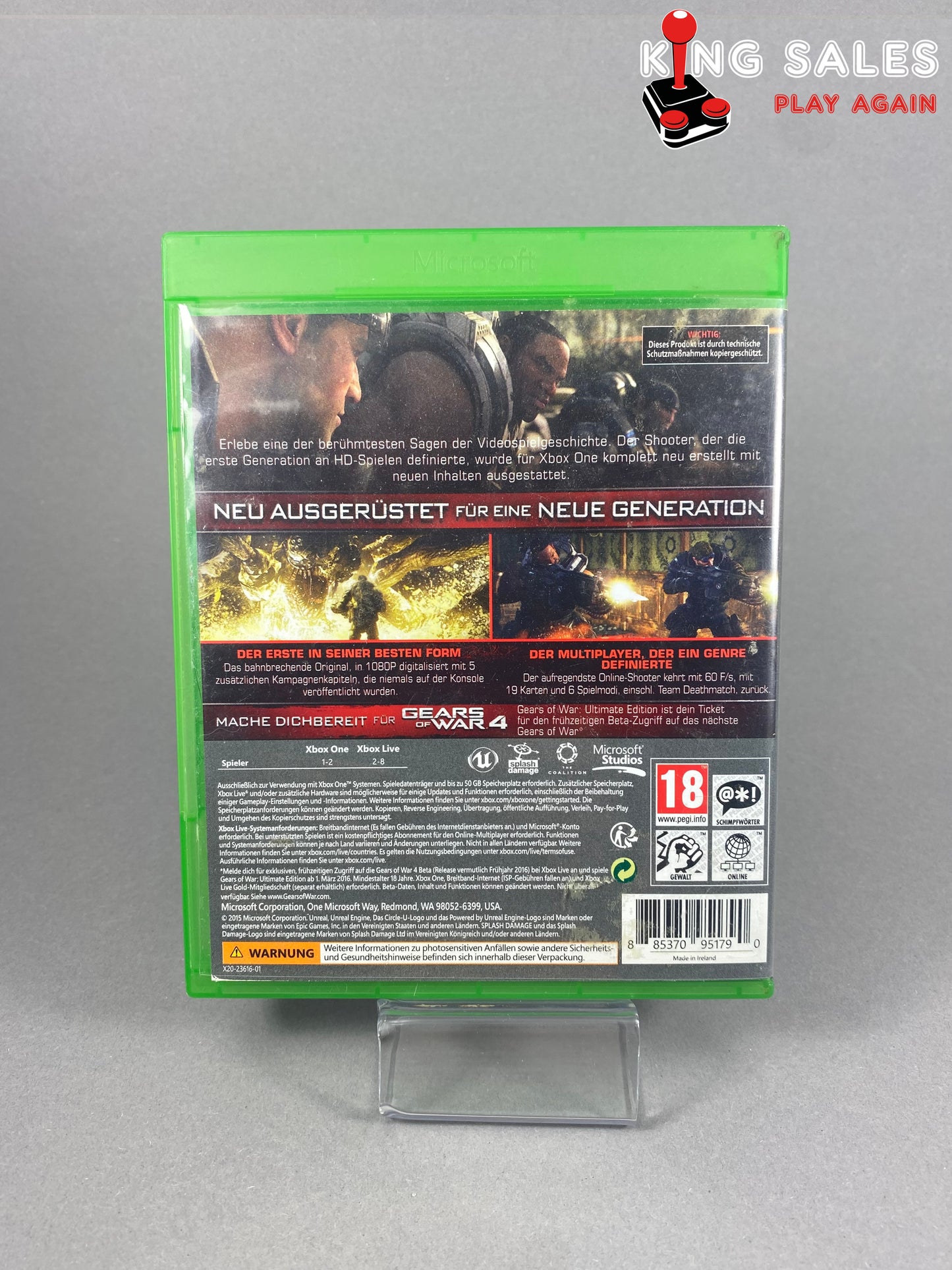 Xbox One Videospiel Gears of War Ultimate Edition Cover von hinten