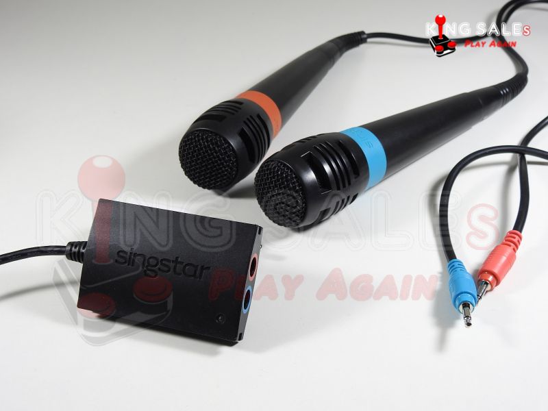 PlayStation 2 Singtar Mikrophon Set rot uns blau