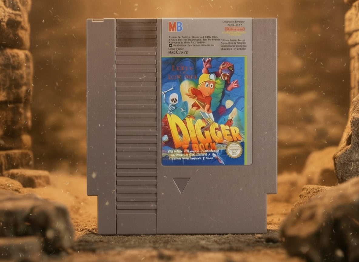 Nintendo NES Videospiel Digger T.Rock Modul von vorne
