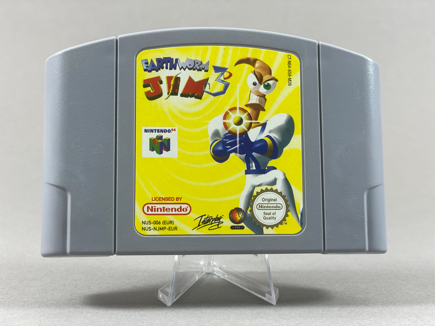 Nintendo 64 Videospiel Modul Eartworm Jim 3D von vorne