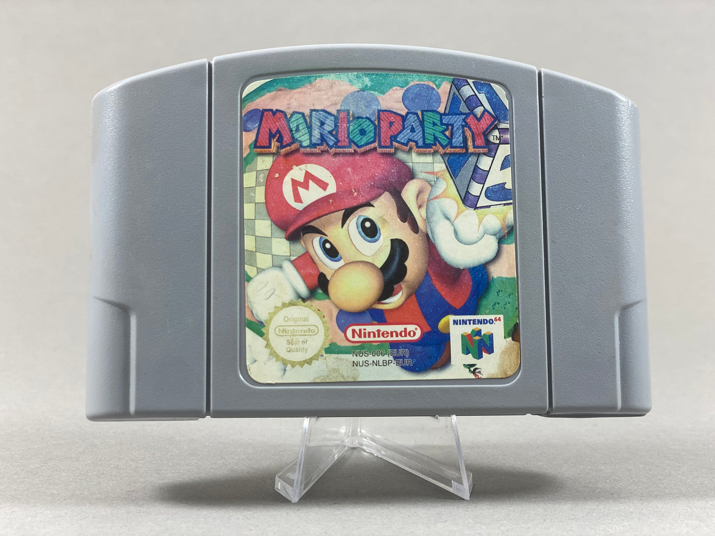 Nintendo 64 Videospiel Modul Mario Party von vorne in gebrauchtem Zustand