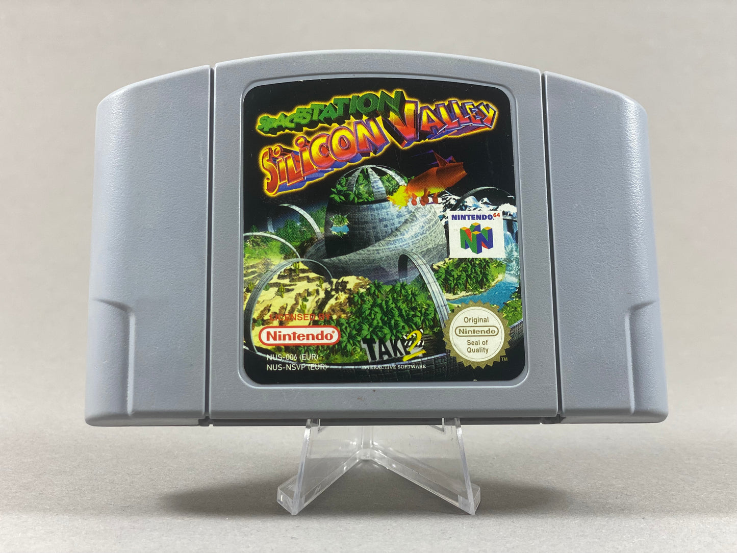 Nintendo 64 Videospiel Modul Spacestation Silicon Valley von vorne