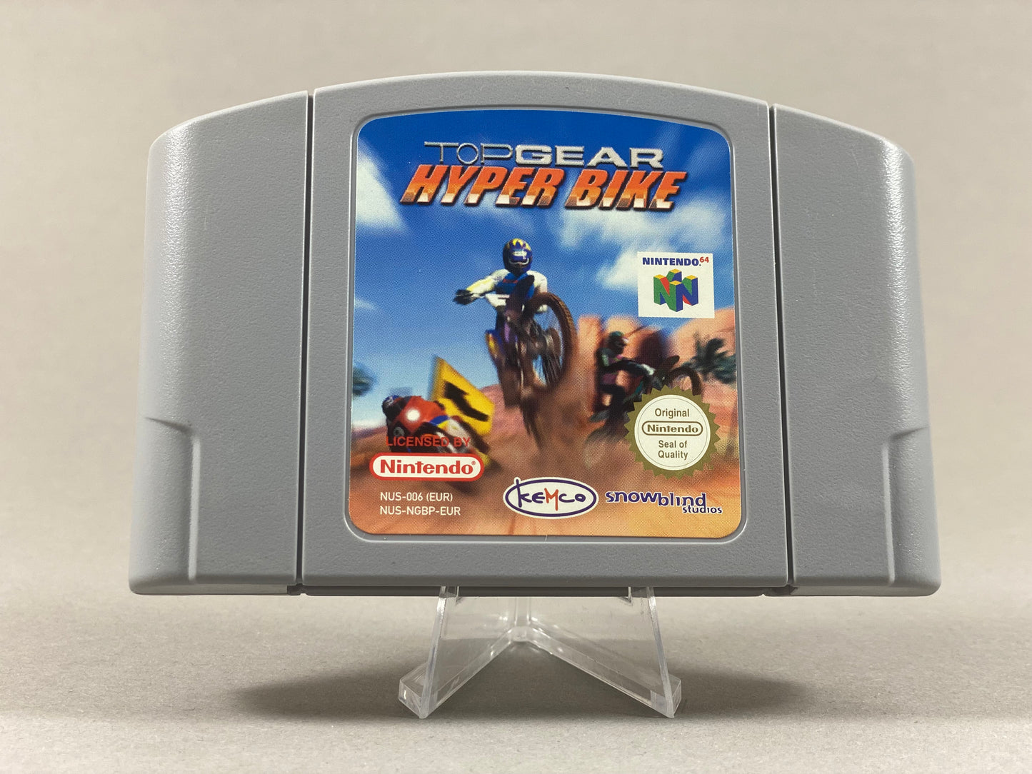 Nintendo 64 Videospiel Modul Top Gear Hyper Bike von vorne