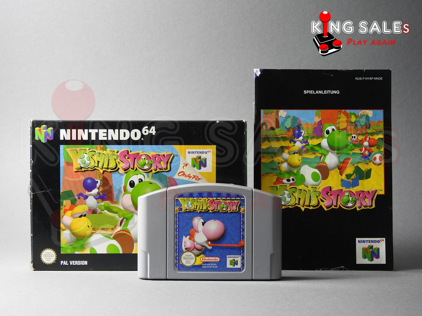 Nintendo 64 Videospiel Yoshis Story in Originalverpackung von vorne mit Anleitung und Modul