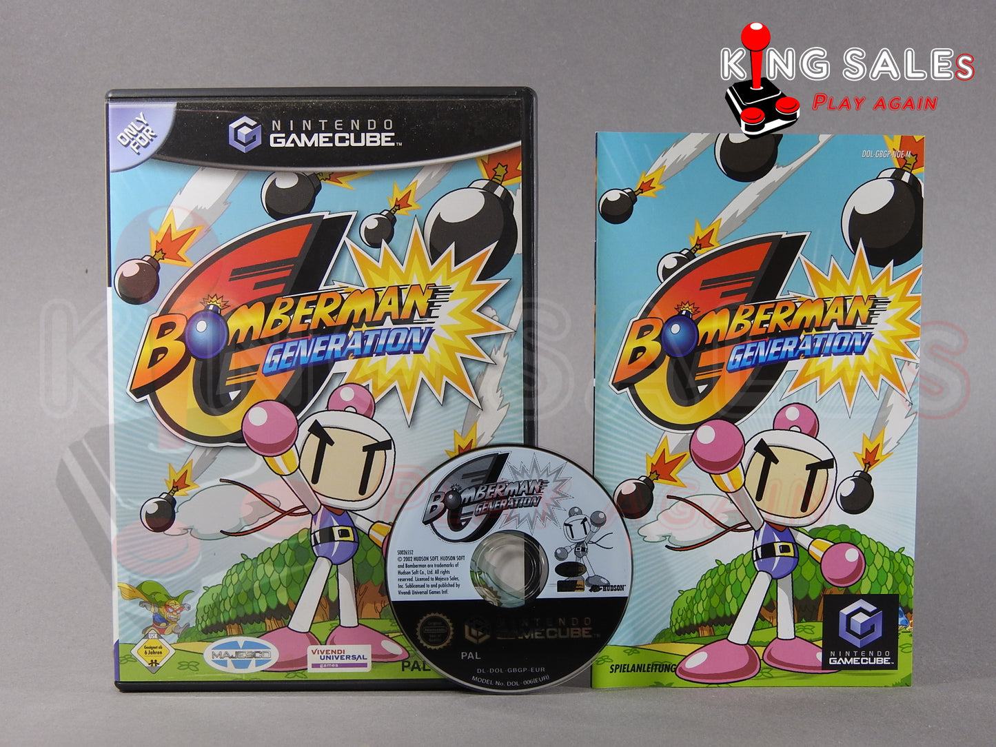 Nintendo Gamecube Videospiel Bombarman Generation Hülle mit Anleitung und Disc
