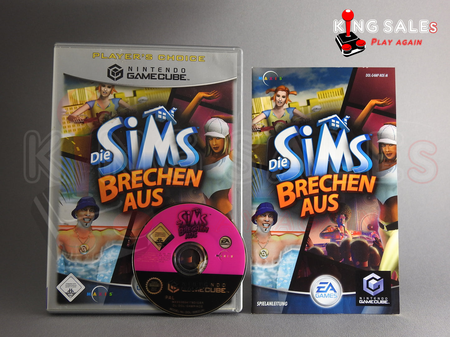 Nintendo Gamecube Videospiel Die Sims brechen aus Players Choice Hülle mit Anleitung und Disc