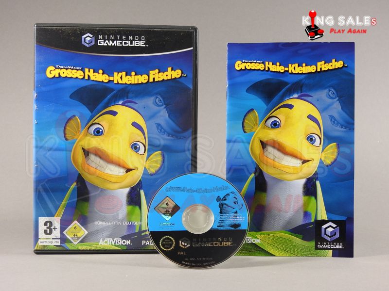 Nintendo Gamecube Videospiel Grosse Haie kleine Fische Hülle mit Anleitung und Disc