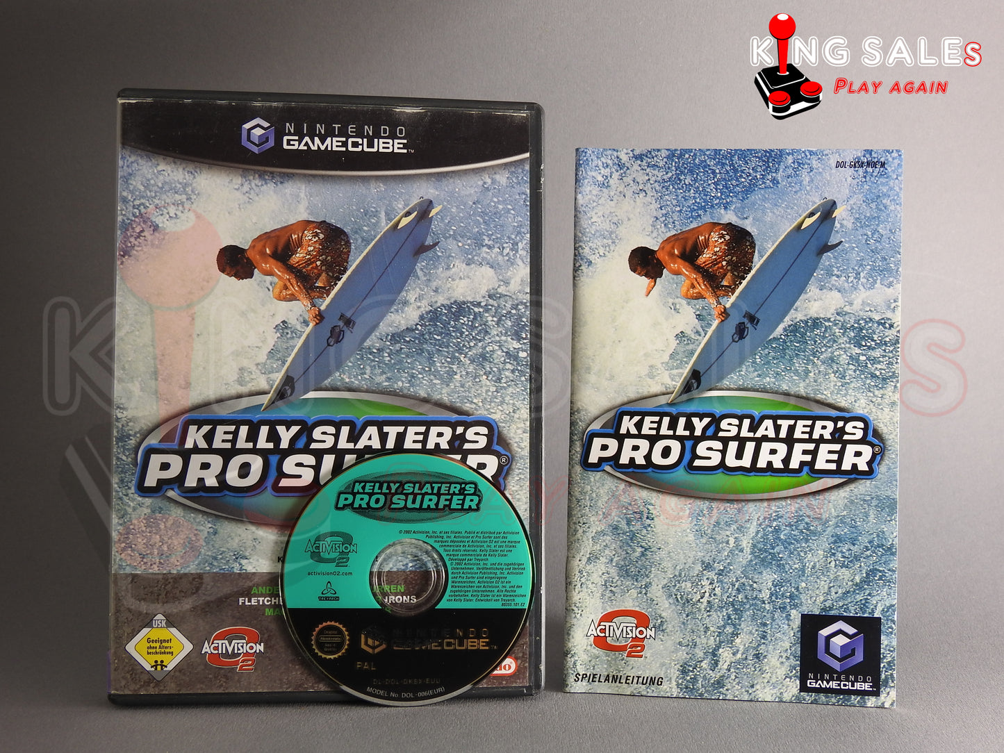 Nintendo Gamecube Videospiel Kelly Slaters Pro Surfing Hülle mit Anleitung und Disc