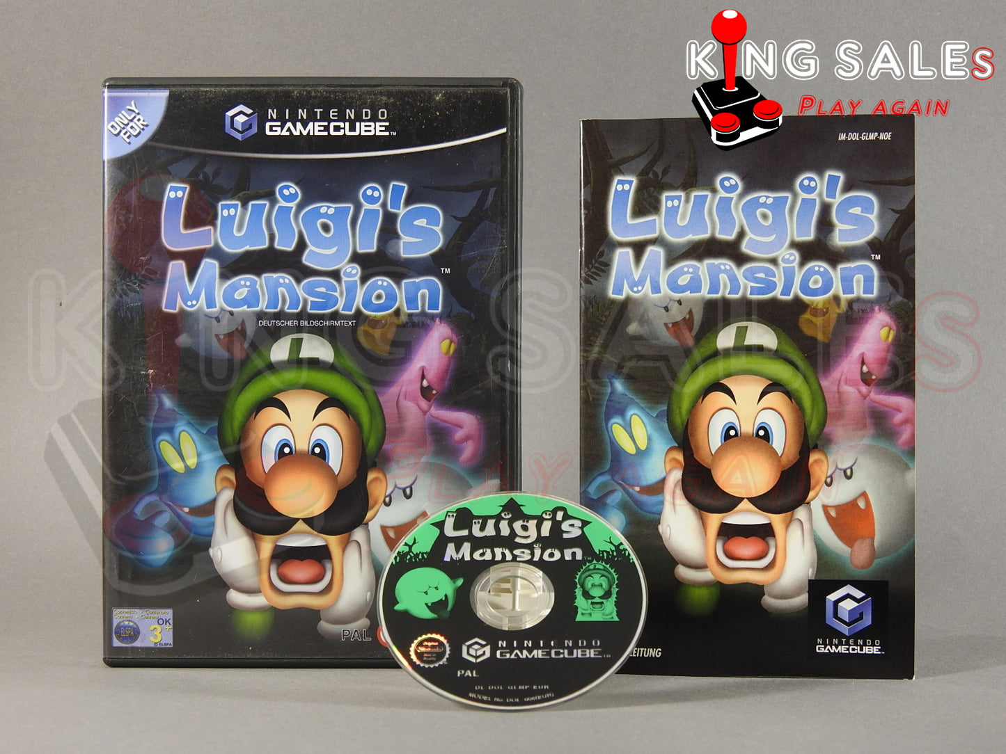 Nintendo Gamecube Videospiel Luigis Mansion Hülle mit Anleitung und Disc