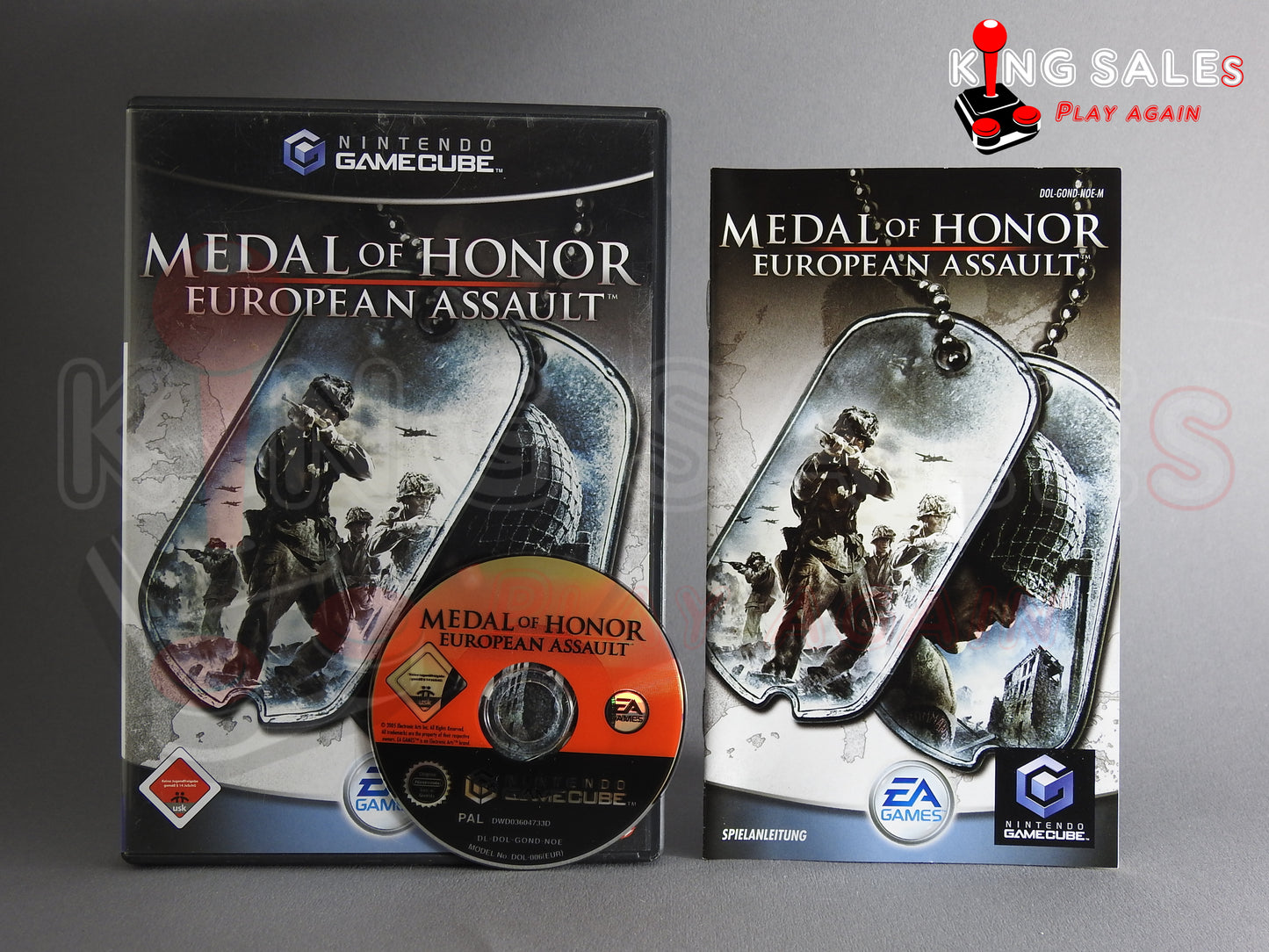 Nintendo Gamecube Videospiel Medal of Honor European Assault Hülle mit Anleitung und Disc