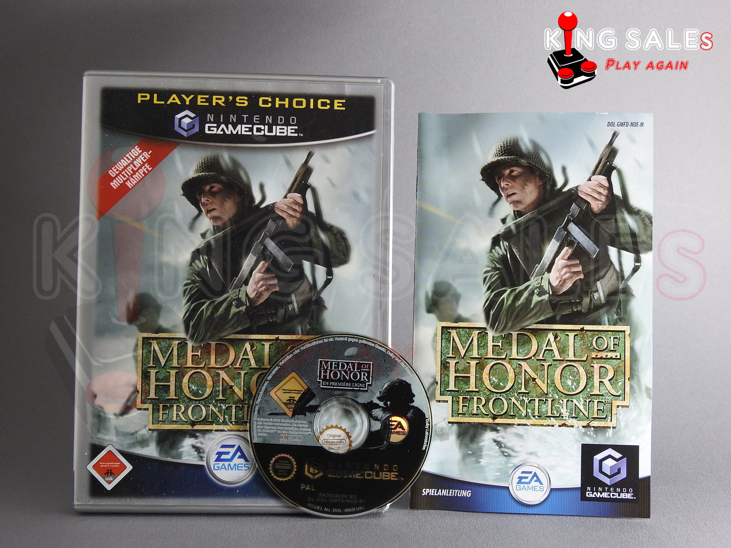 Nintendo Gamecube Videospiel Medal of Honor Frontline Players Choice Hülle mit Anleitung und Disc