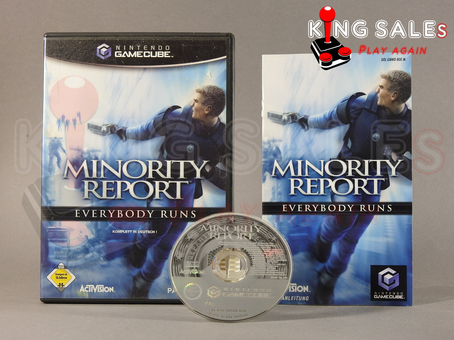 Nintendo Gamecube Videospiel Minority Report Everybody Runs Hülle mit Anleitung und Disc
