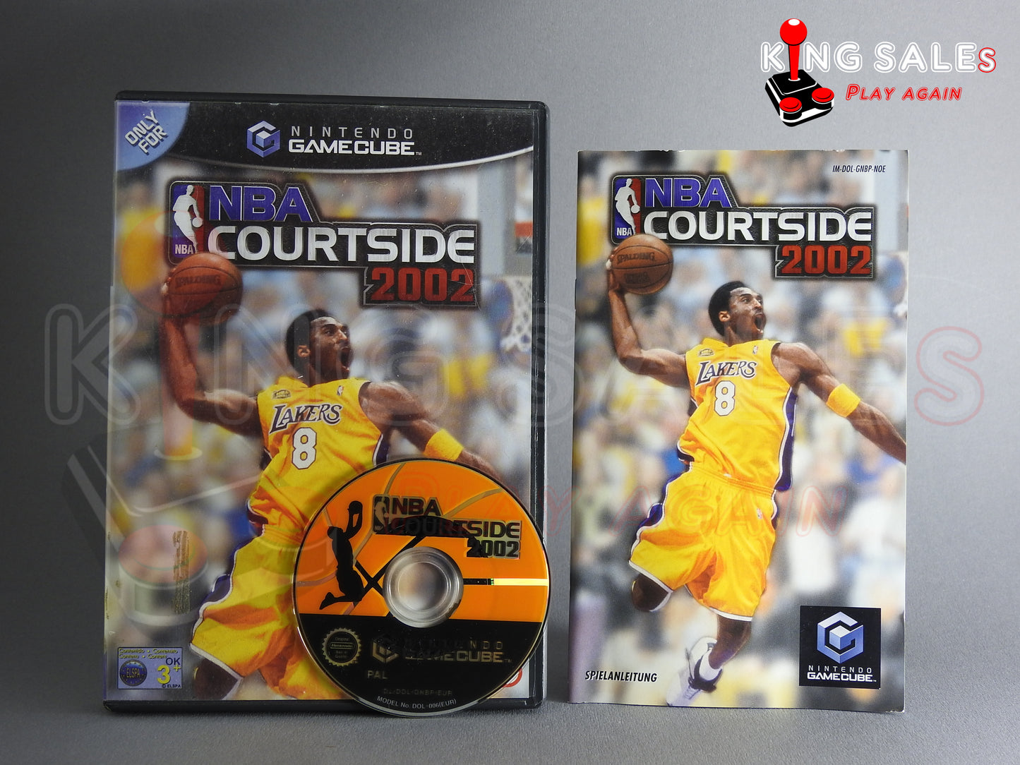 Nintendo Gamecube Videospiel NBA Courtside 2002 Hülle mit Anleitung und Disc