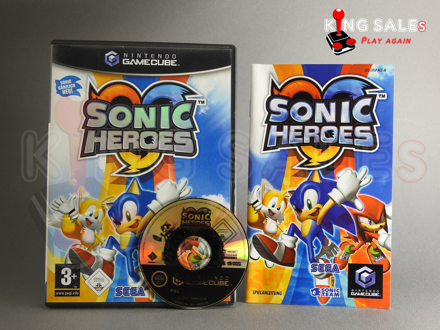 Nintendo Gamecube Videospiel Sonic Heroes Hülle mit Anleitung und Disc