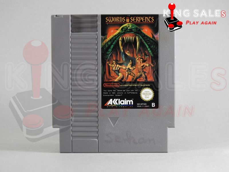 Nintendo NES Videospiel Swords and Serpents Modul von vorne