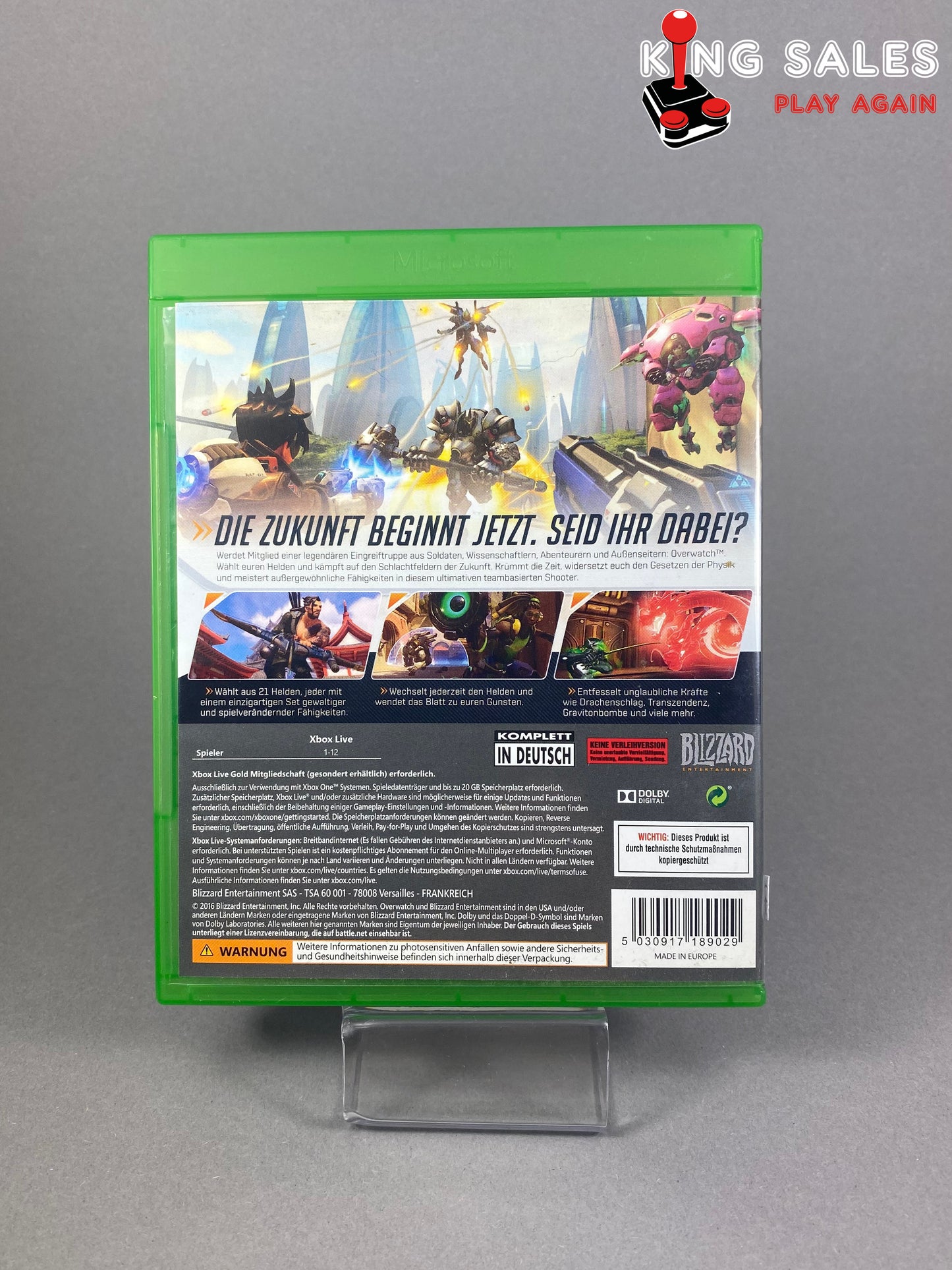 Xbox One Videospiel Overwatch Origins Edition Cover von hinten