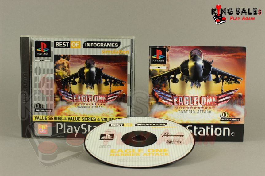 PlayStation Videospiel Eagle One Harrier Attack Hülle mit Anleitung und Disc