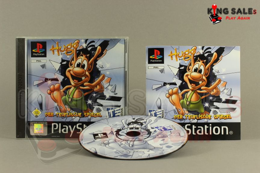 PlayStation Videospiel Hugo und der teuflische Spiegel Hülle mit Anleitung und Disc