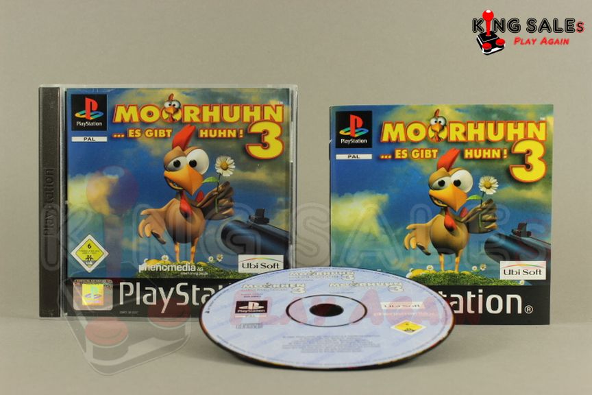 PlayStation Videospiel Moorhuhn 3 Hülle mit Anleitung und Disc