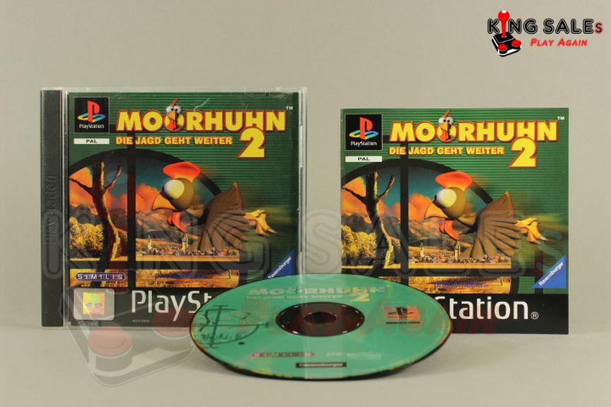 PlayStation Videospiel Moorhuhn 2 Die Jagt geht weiter Hülle mit Anleitung und Disc