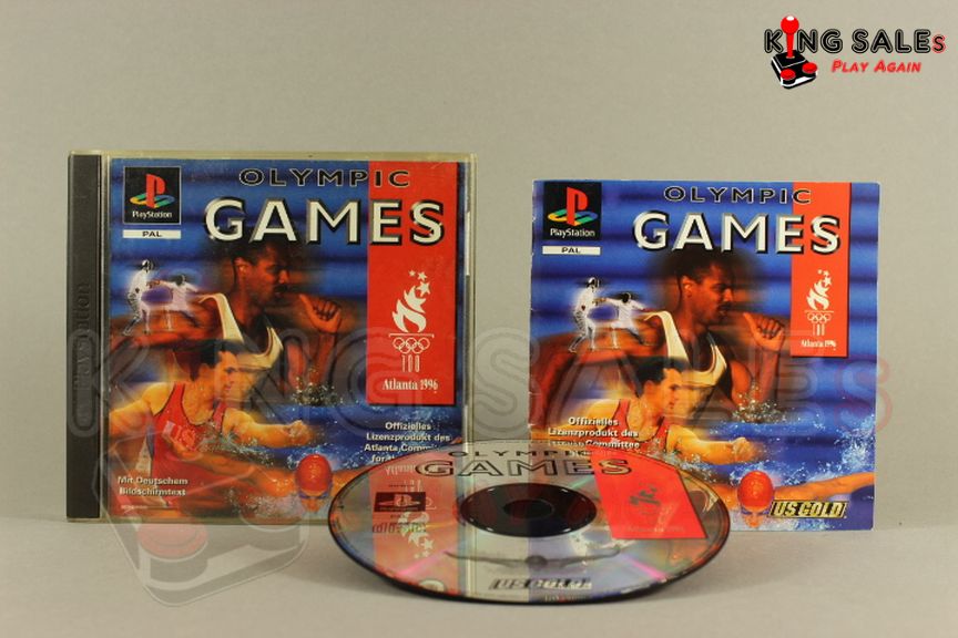 PlayStation Videospiel Olympic Games 96 Hülle mit Anleitung und Disc