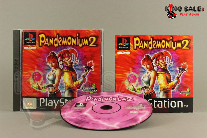 PlayStation Videospiel Pandemonium 2 Hülle mit Anleitung und Disc