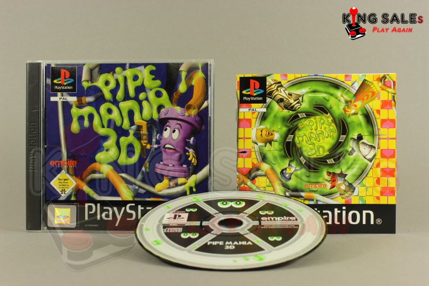 PlayStation Videospiel Pipe Mania 3D Hülle mit Anleitung und Disc