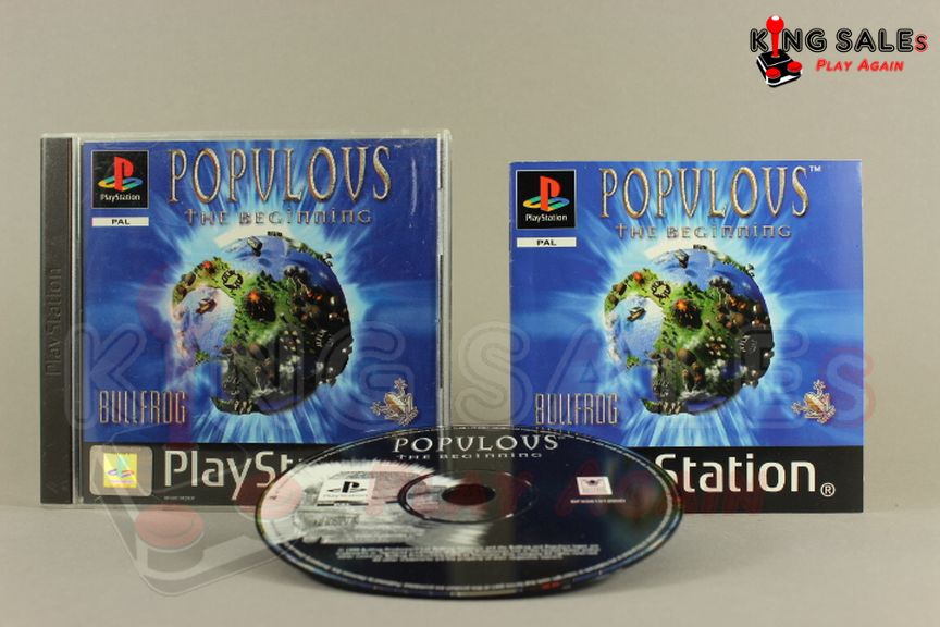PlayStation Videospiel Populous the Beginning Hülle mit Anleitung und Disc