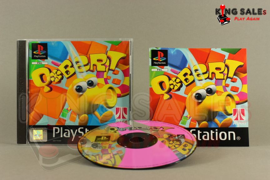 PlayStation Videospiel Q-Bert Hülle mit Anleitung und Disc